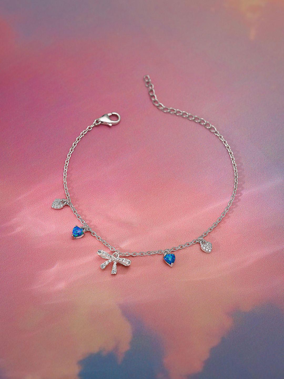 GIVA Women Sterling Silver Rhodium-Plated Link Bracelet
