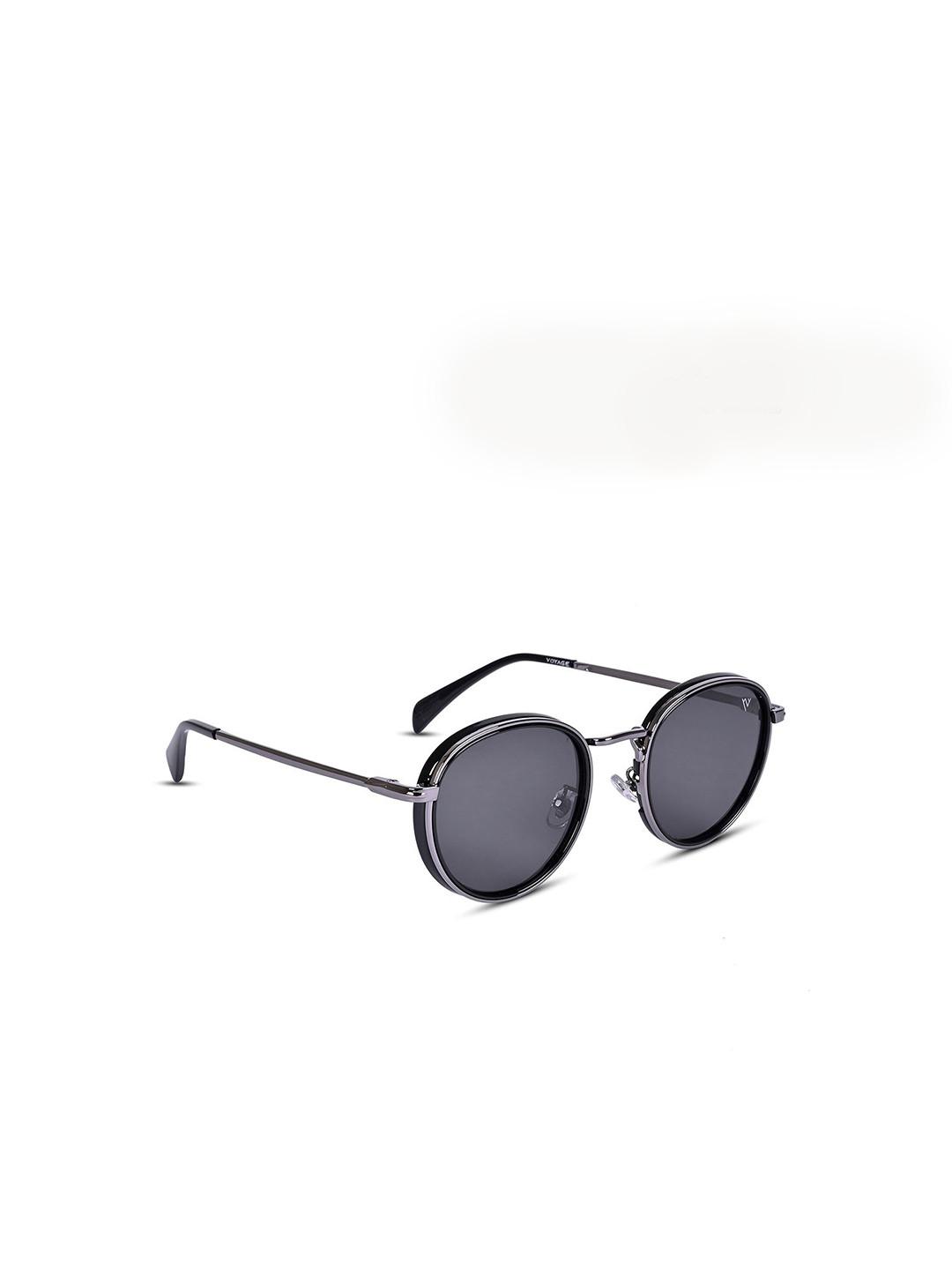 Voyage Unisex Black Round Polarized Sunglasses Polarised and UV Protected Lens