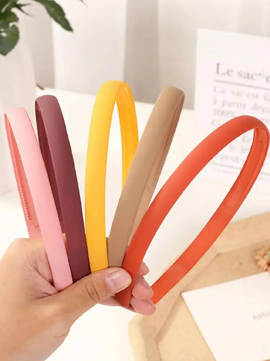 alamodey Women Set of 5 Multicolor Solid Hairband
