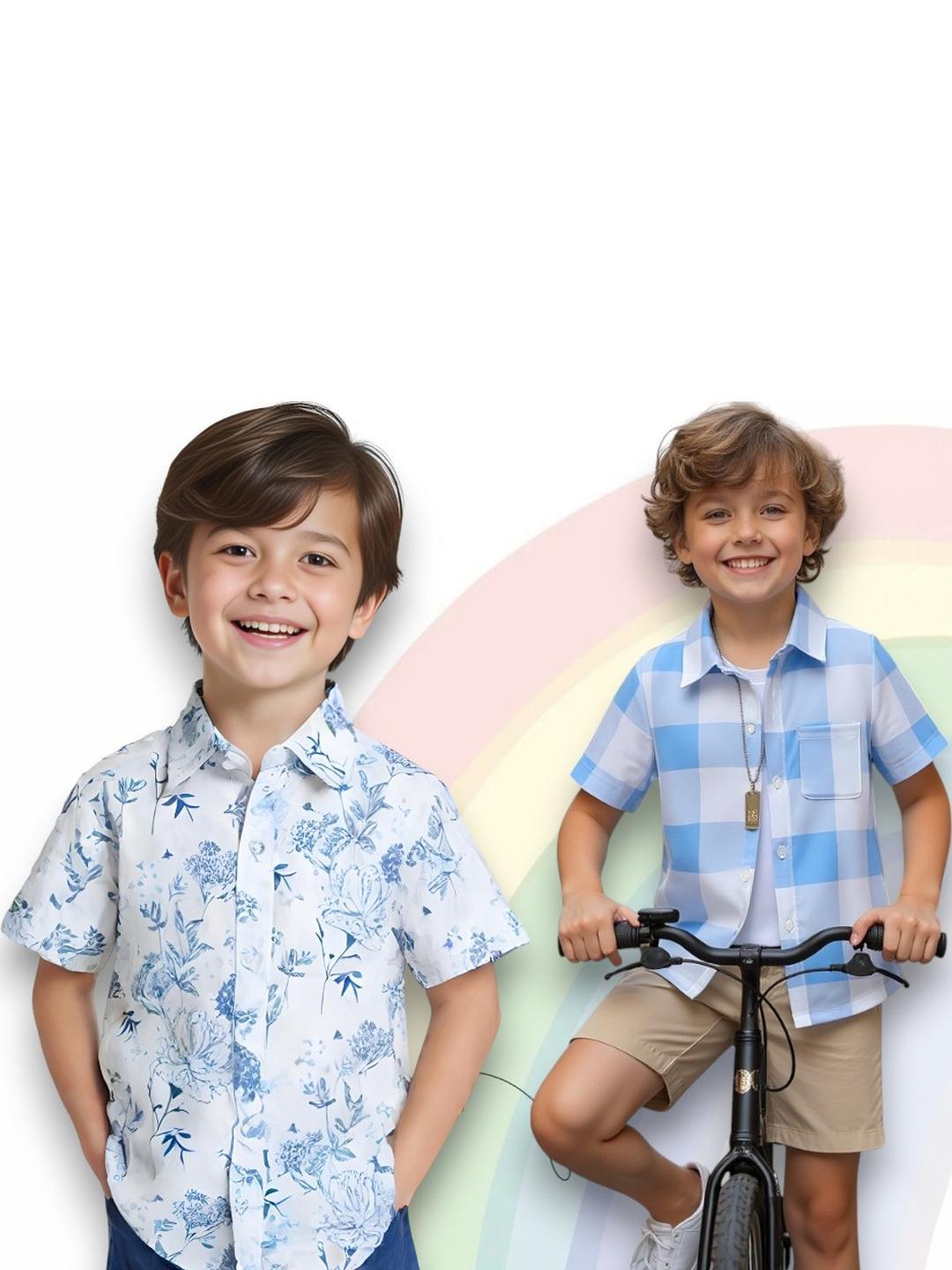 KIDGARB Boys Pack Of 2 Printed Casual Shirts