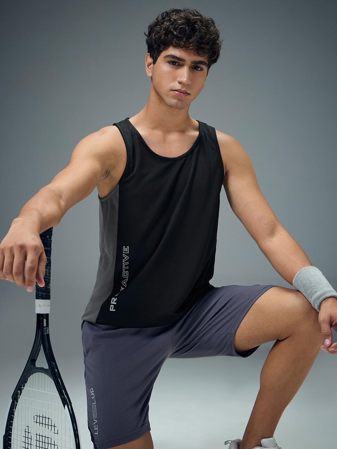 Technosport Men Colorblocked Slim Fit Sports Innerwear Vest