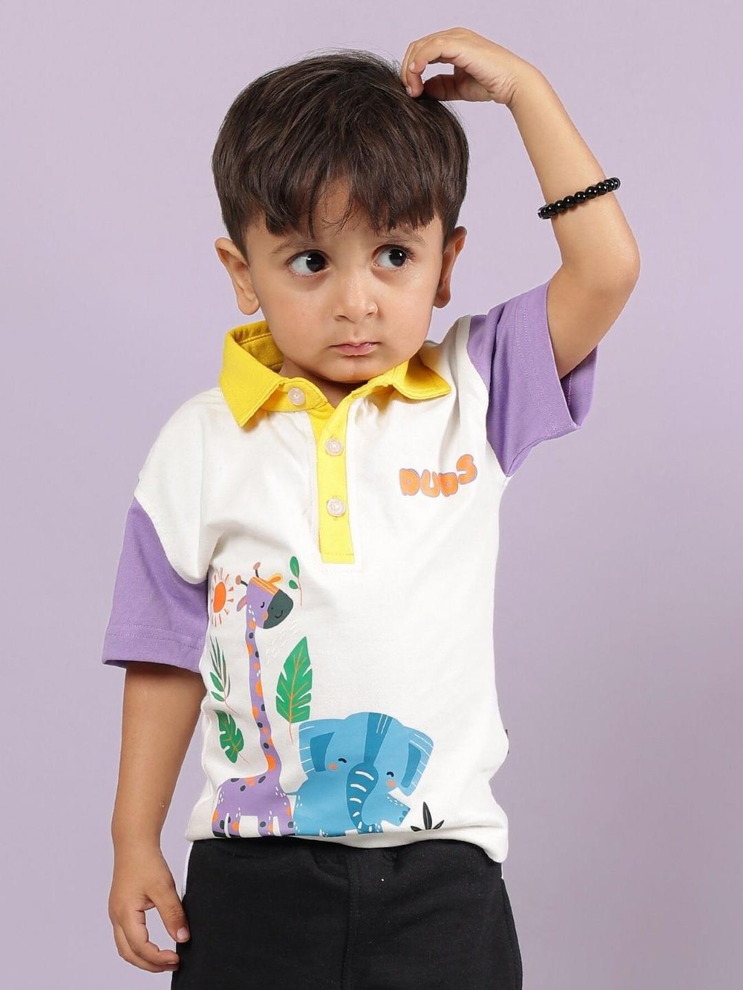 WEARDUDS Unisex Graphic Printed Polo Collar Pure Cotton Oversized T-shirt