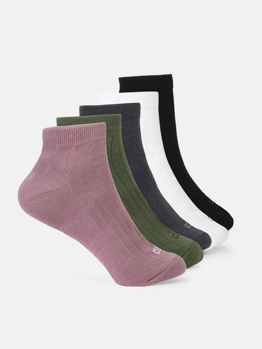 CULT Men Pack of 5 Cotton Patterned Ankle Length Socks