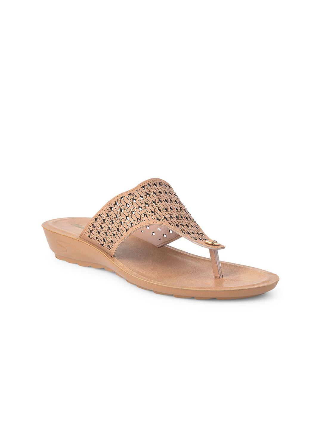 Bata Women Open Toe Flats With Laser Cuts