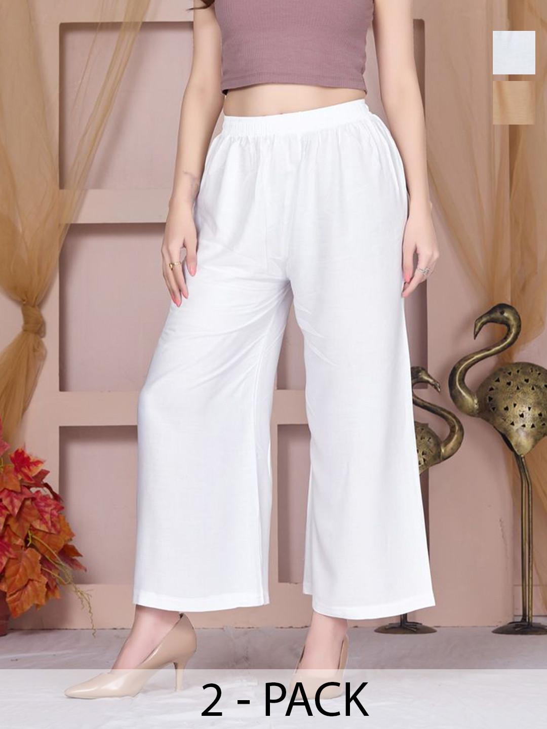 Vivika Women Pack Of 2 Flared Palazzos