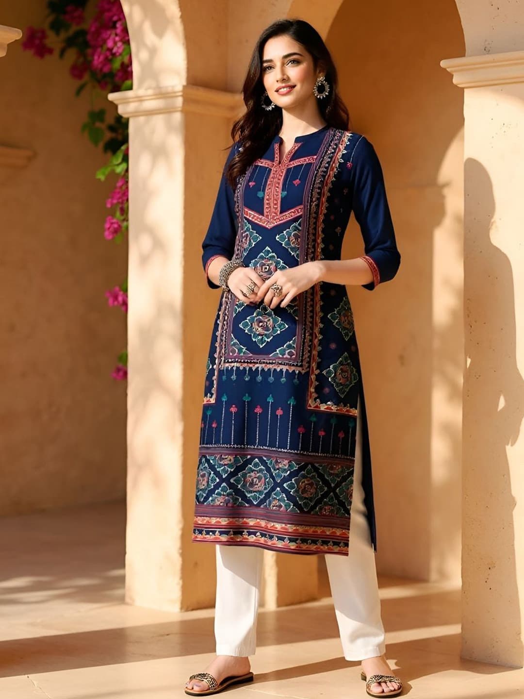 SZN Women Ethnic Motifs Printed Daily Straight Kurta