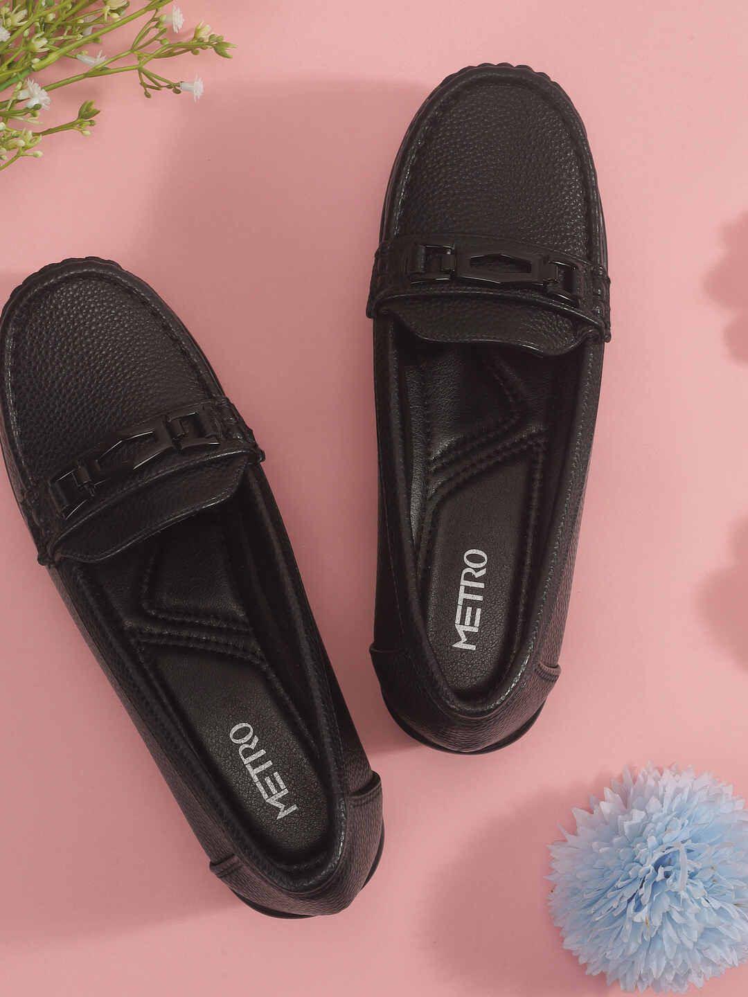 Metro Women Textured Slip-On Round Toe Loafers