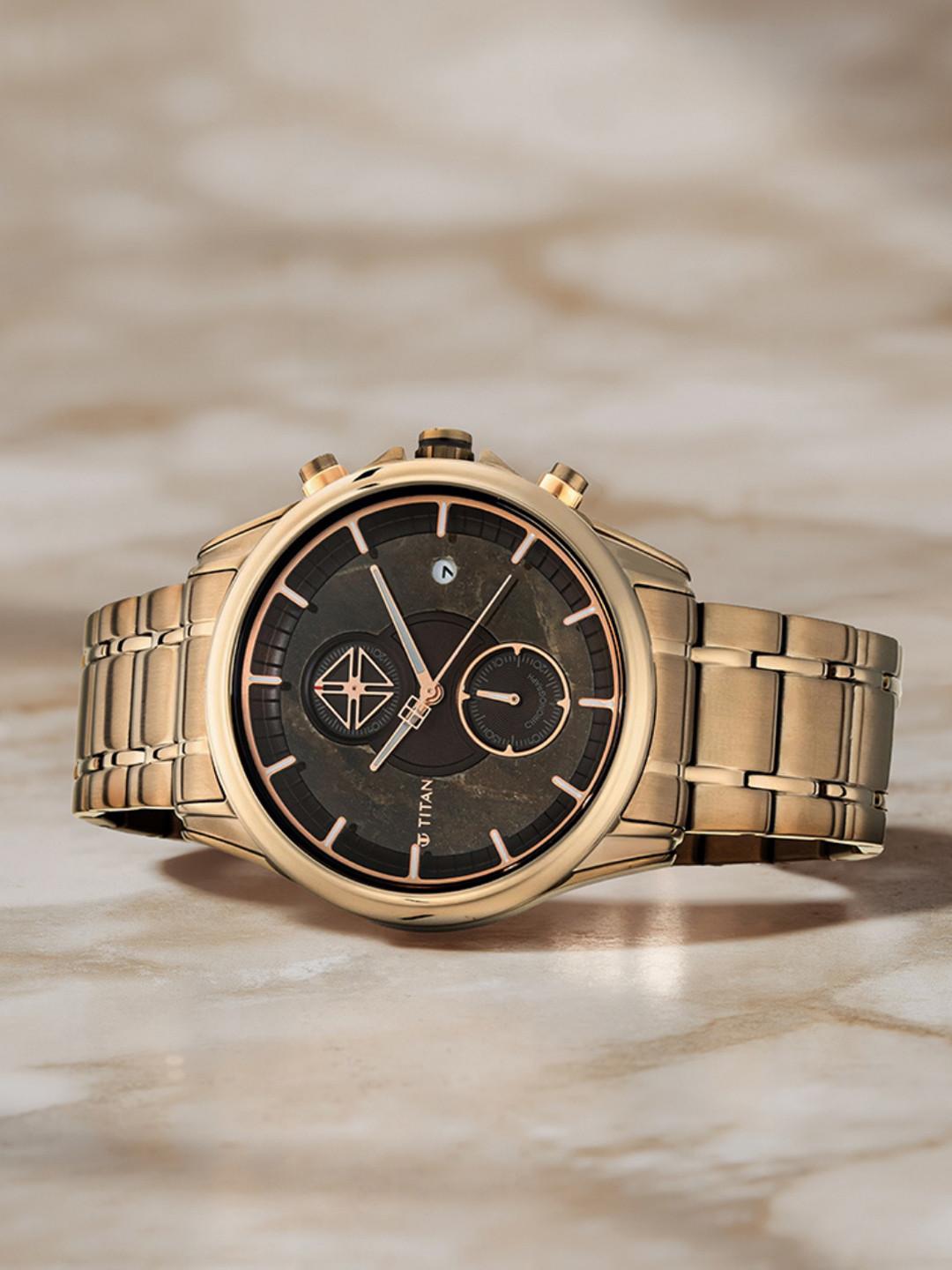 Titan Grandmaster Chronograph Analog With Brown Dial Watch For Men - Nt1847km01