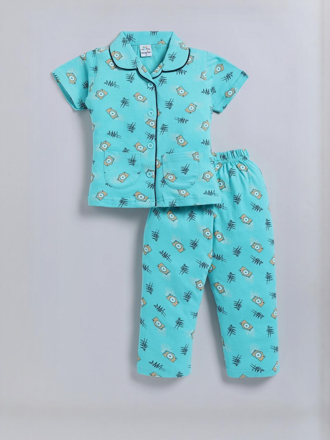 GEMINI Girls Pure Cotton Printed Nightdress