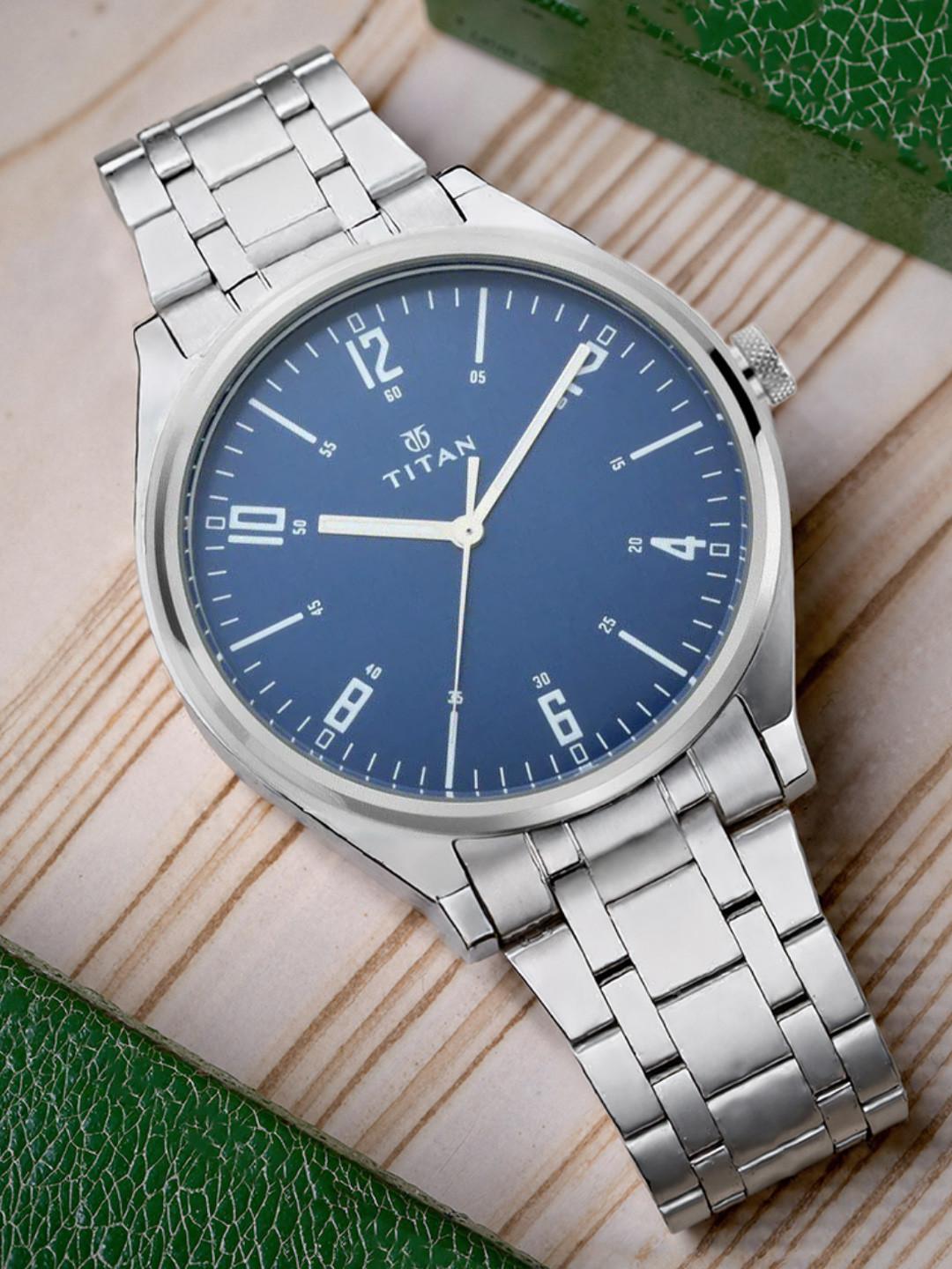 Titan Workwear Minimalist Zen Quartz Analog With Blue Dial Watch For Men - Nt1802sm02