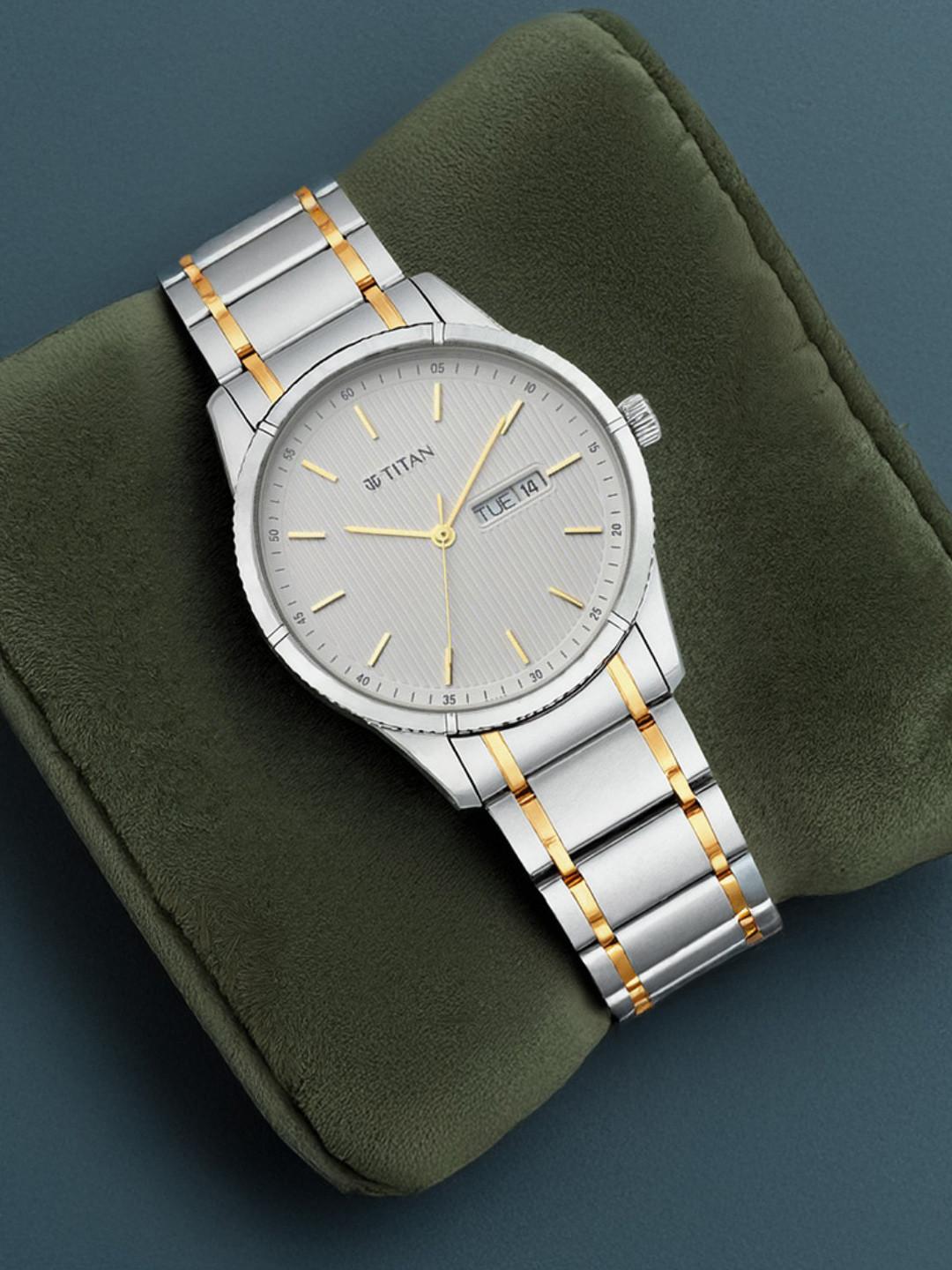 Titan Lagan Quartz Analog With White Dial Watch For Men - Nt1775bm02