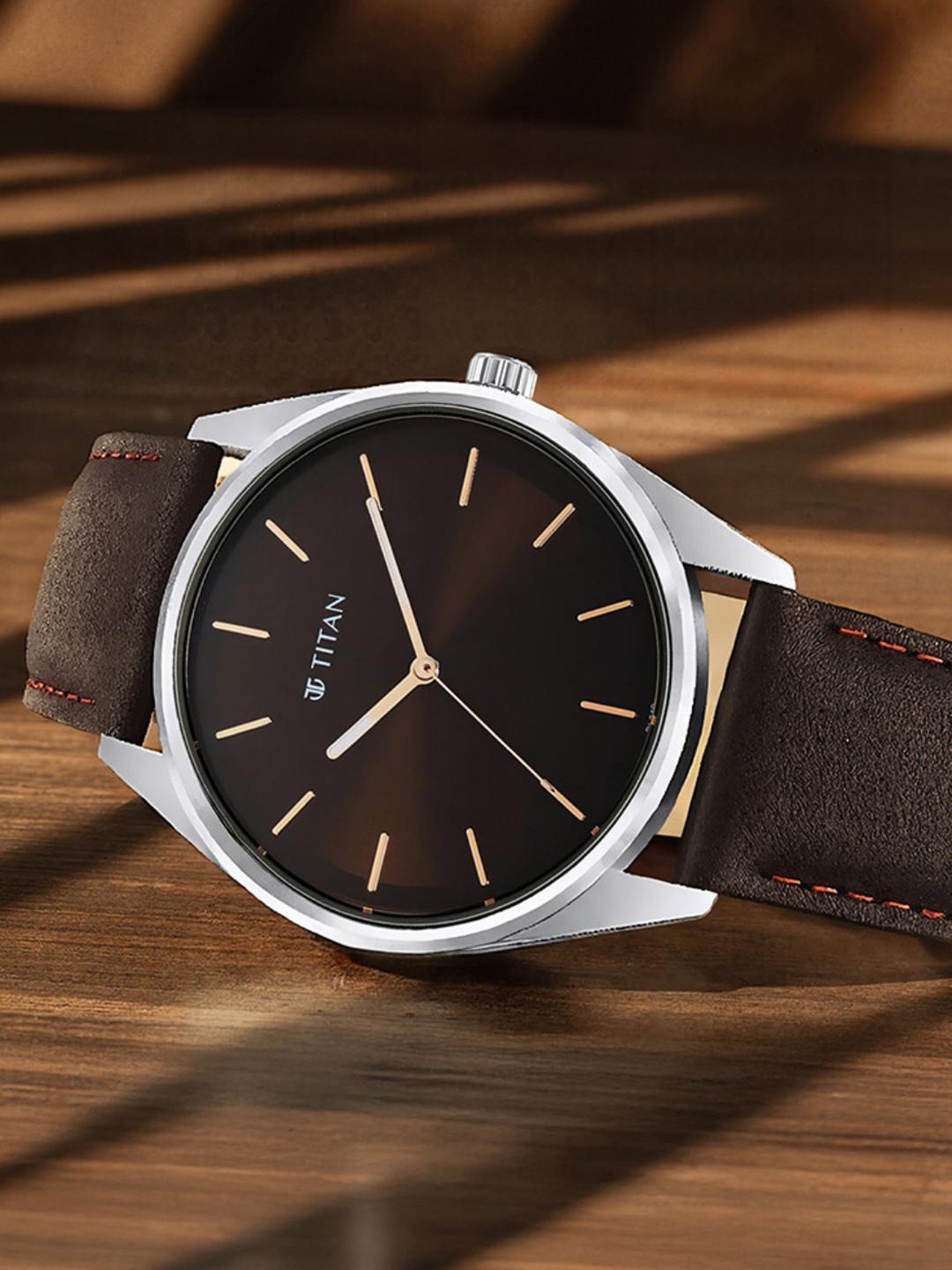 Titan Workwear Quartz Analog With Brown Dial Watch For Men - Nt1866sl02