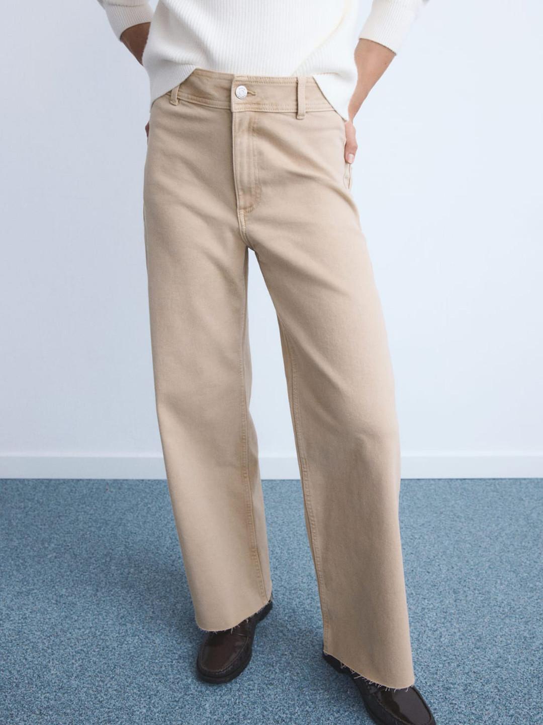 MANGO Women High-Rise Wide Leg Stretchable Jeans
