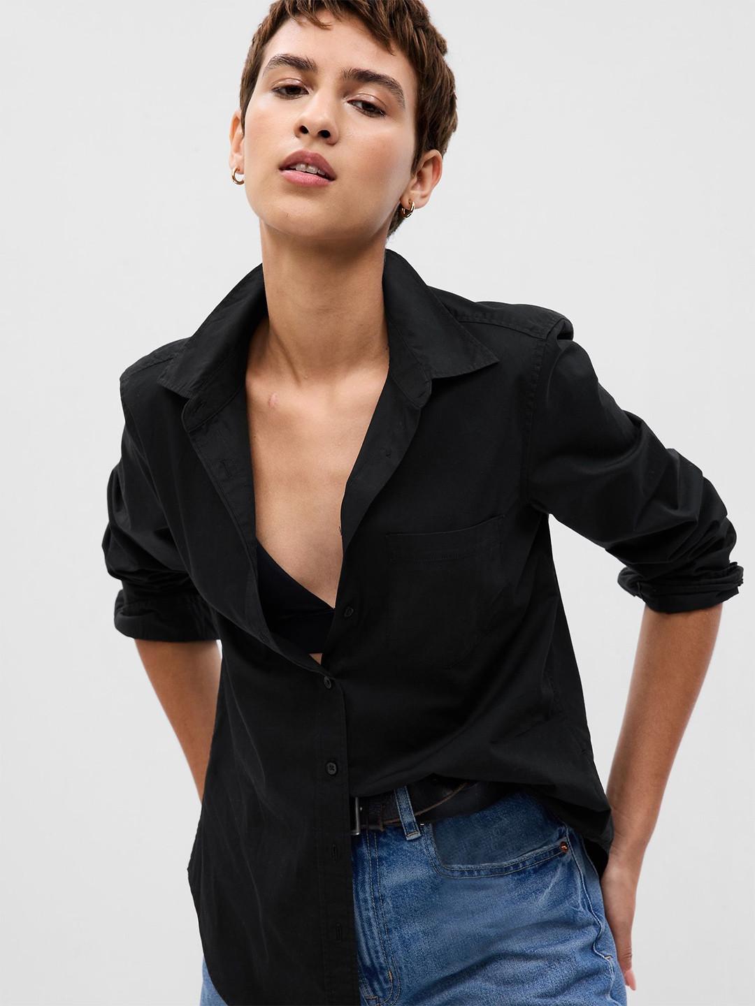 GAP Women Relaxed Fit Spread Collar Shirt