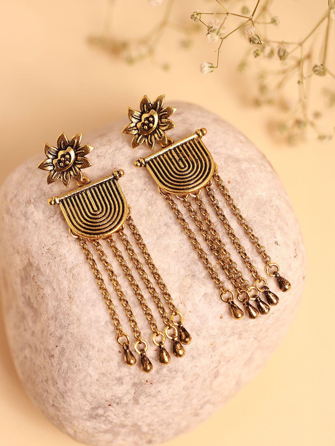 Fringes Fluted Bloom Dangler Earrings