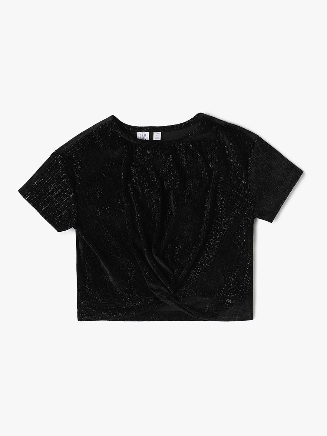 GAP Girls Embellished Slim-Fit Twist Knot Top