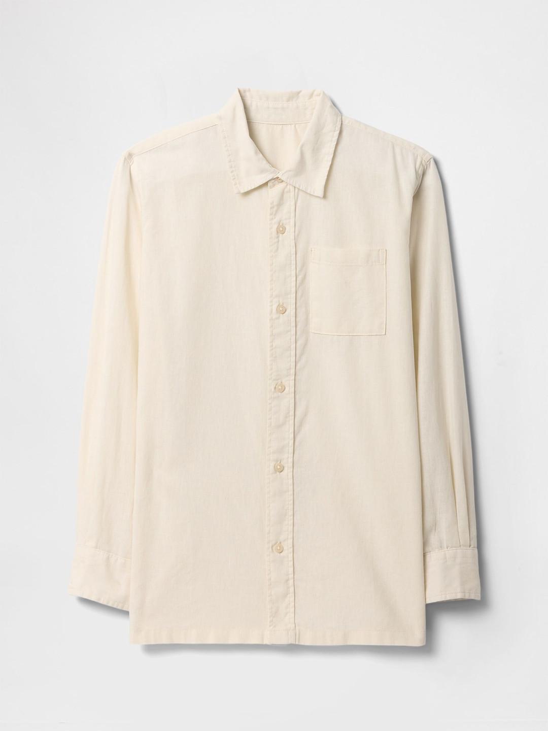 GAP Boys Relaxed Fit Solid Spread Collar Casual Shirt
