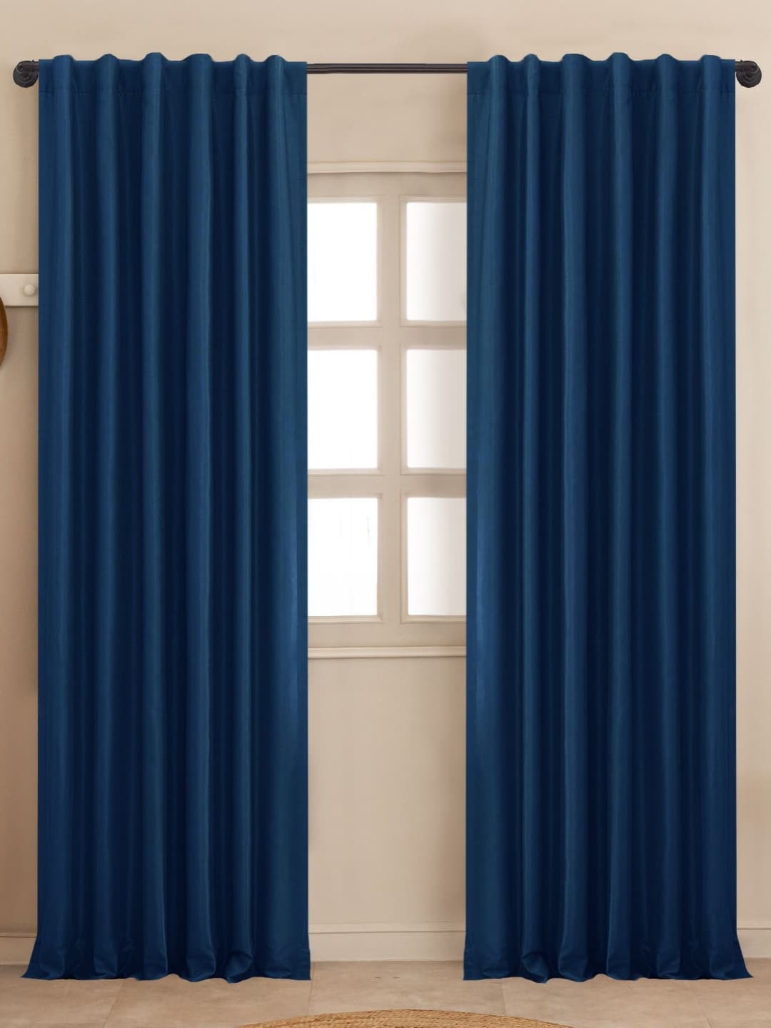 HOMEMONDE Navy Blue 2 Pieces Blackout Window Curtains