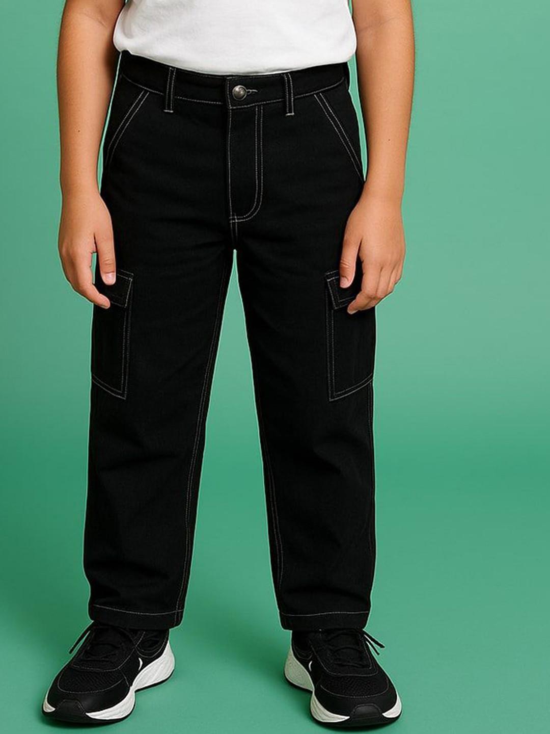 Qitty Boys Baggy Mid-Rise Cargo Jeans