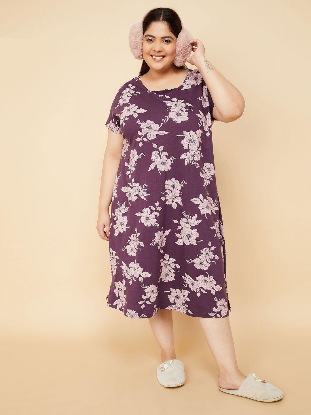 max Floral Printed Pure Cotton Midi Nightdress