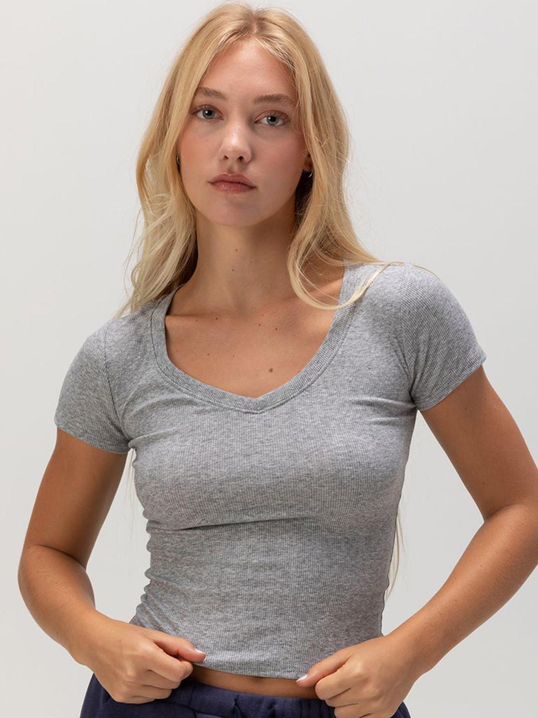 CORSICA Women Cotton Solid Fitted Top