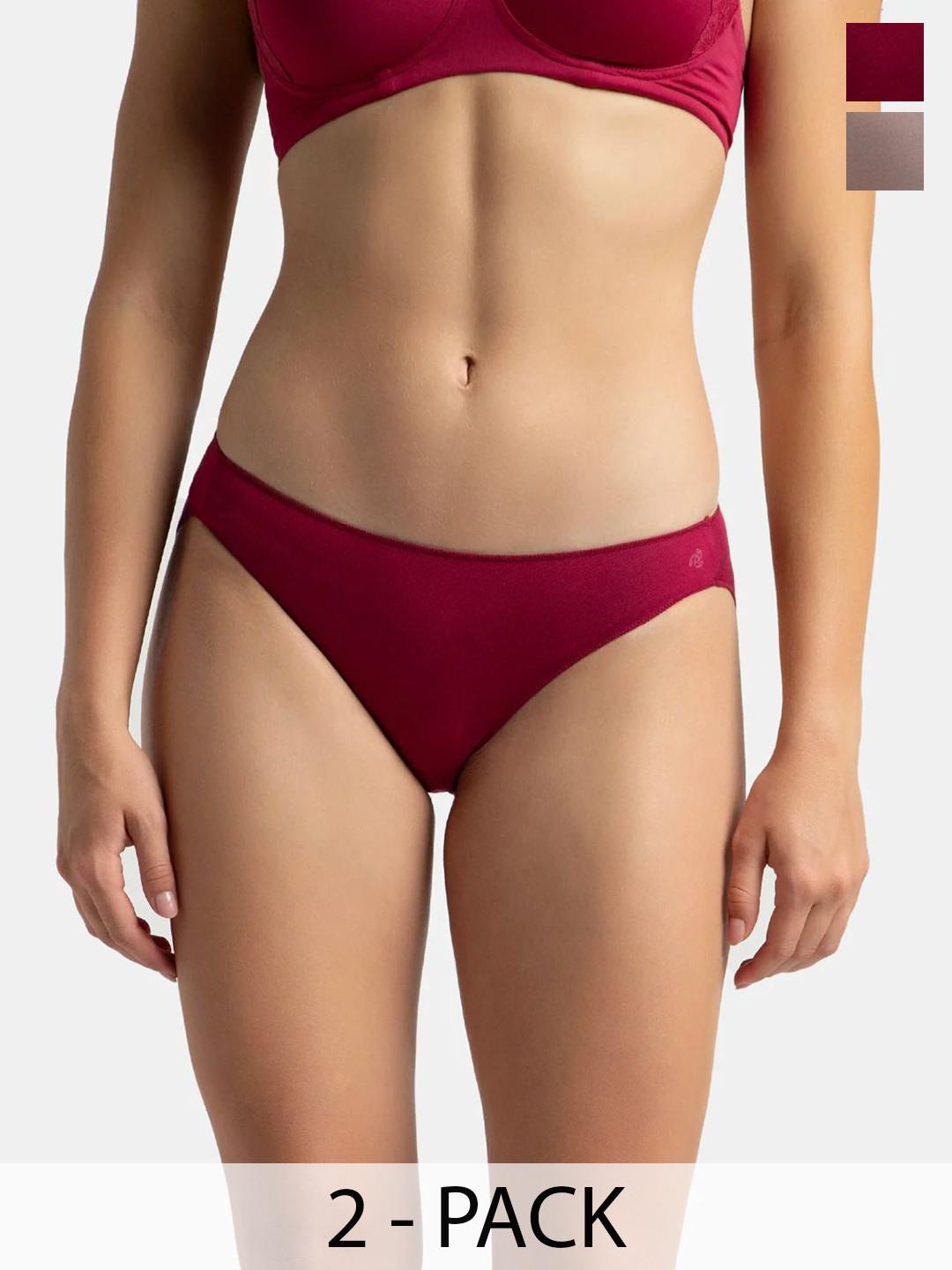 Jockey Pack of 2 Medium Coverage Micro Modal Bikini With StayFresh Treatment-1803