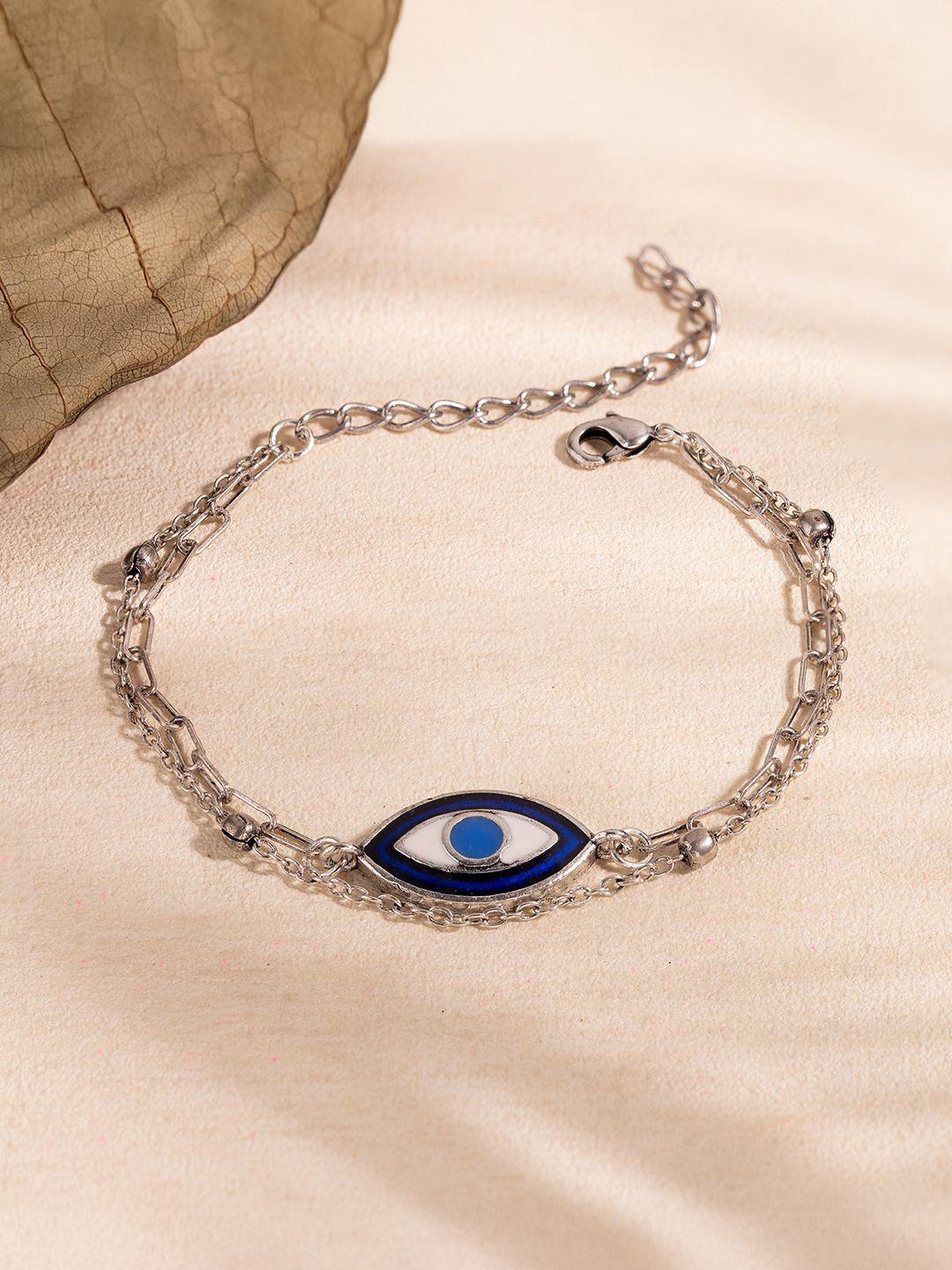 Boho Tribe Evil Eye Oxidised Enamel Bracelet