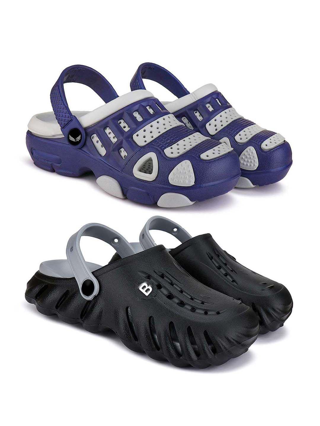 BERSACHE Boys Pack Of 2 Self Design Ultra Soft Clogs