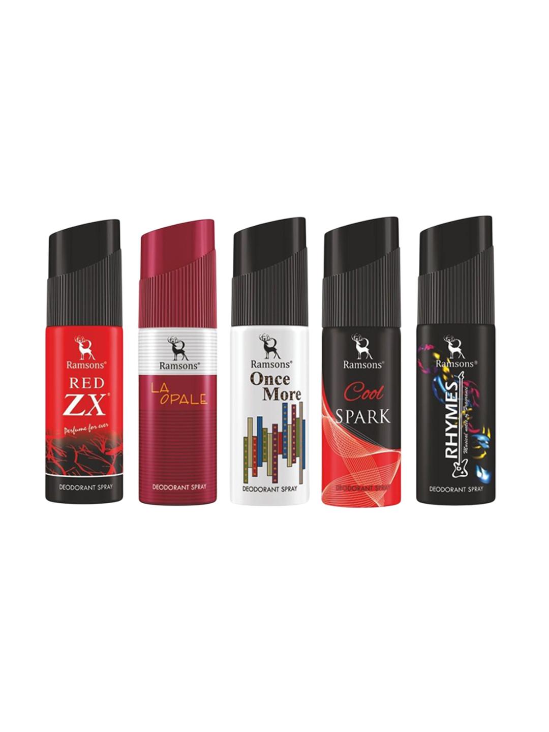 Ramsons Men Set Of 5 Red Zx, La Opale, Once More, Cool Spark & Rhymes Spray - 40 ml Each