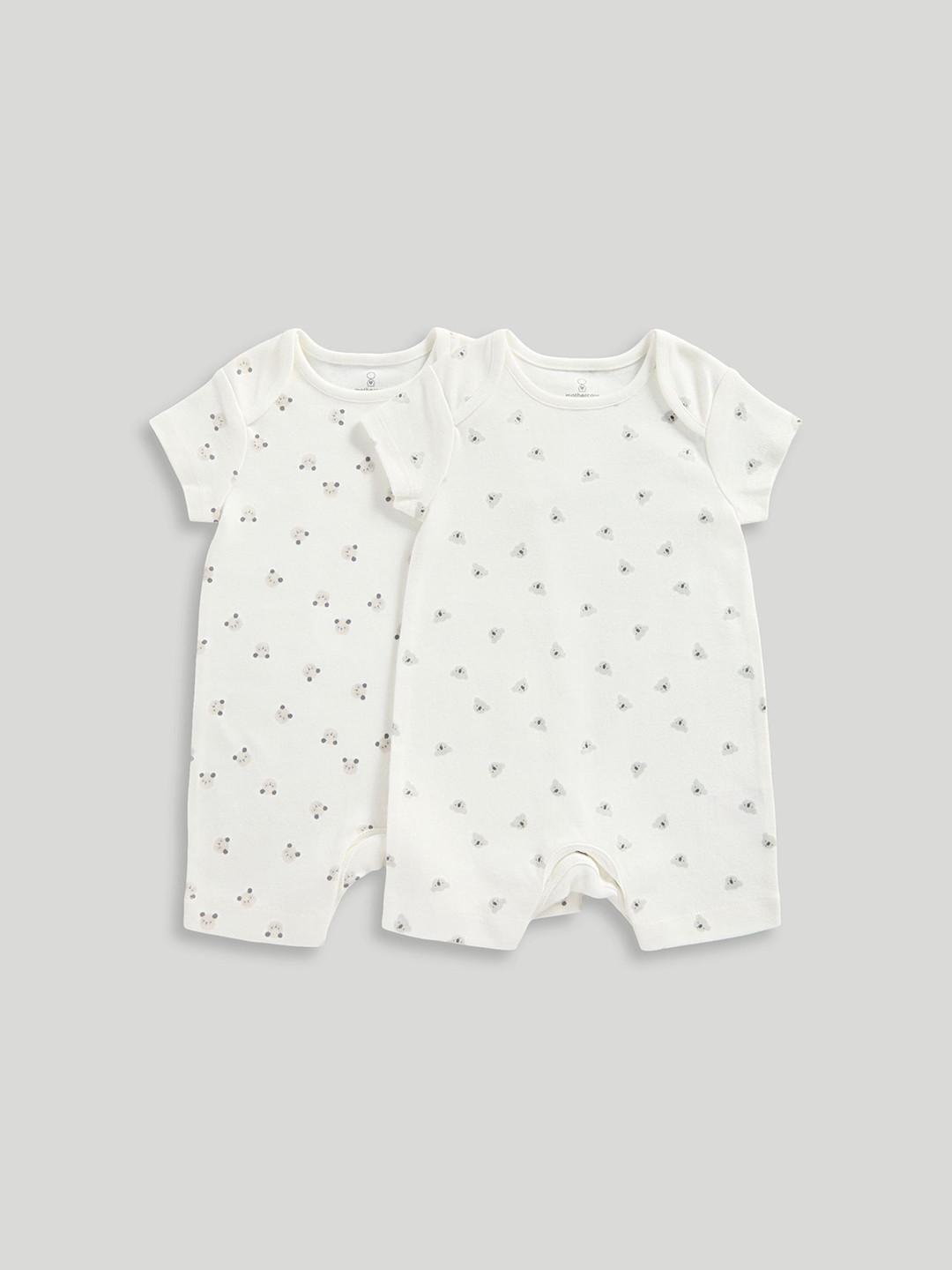 mothercare Infants Pack Of 2 Printed Pure Cotton Rompers