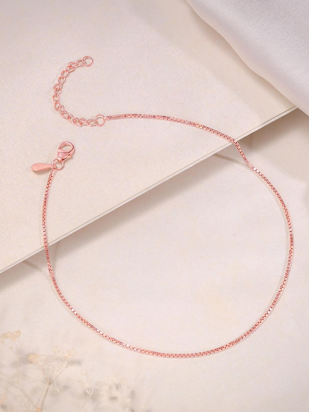 GIVA Rose Gold-Plated Anklet