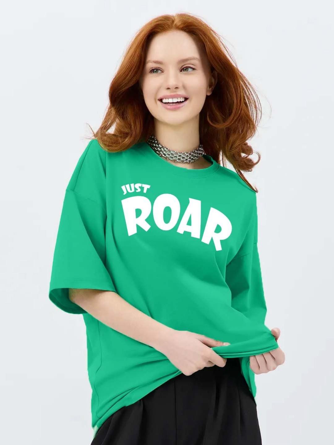 Leotude Women Graphic Printed Round Neck Cotton Oversized T-shirt