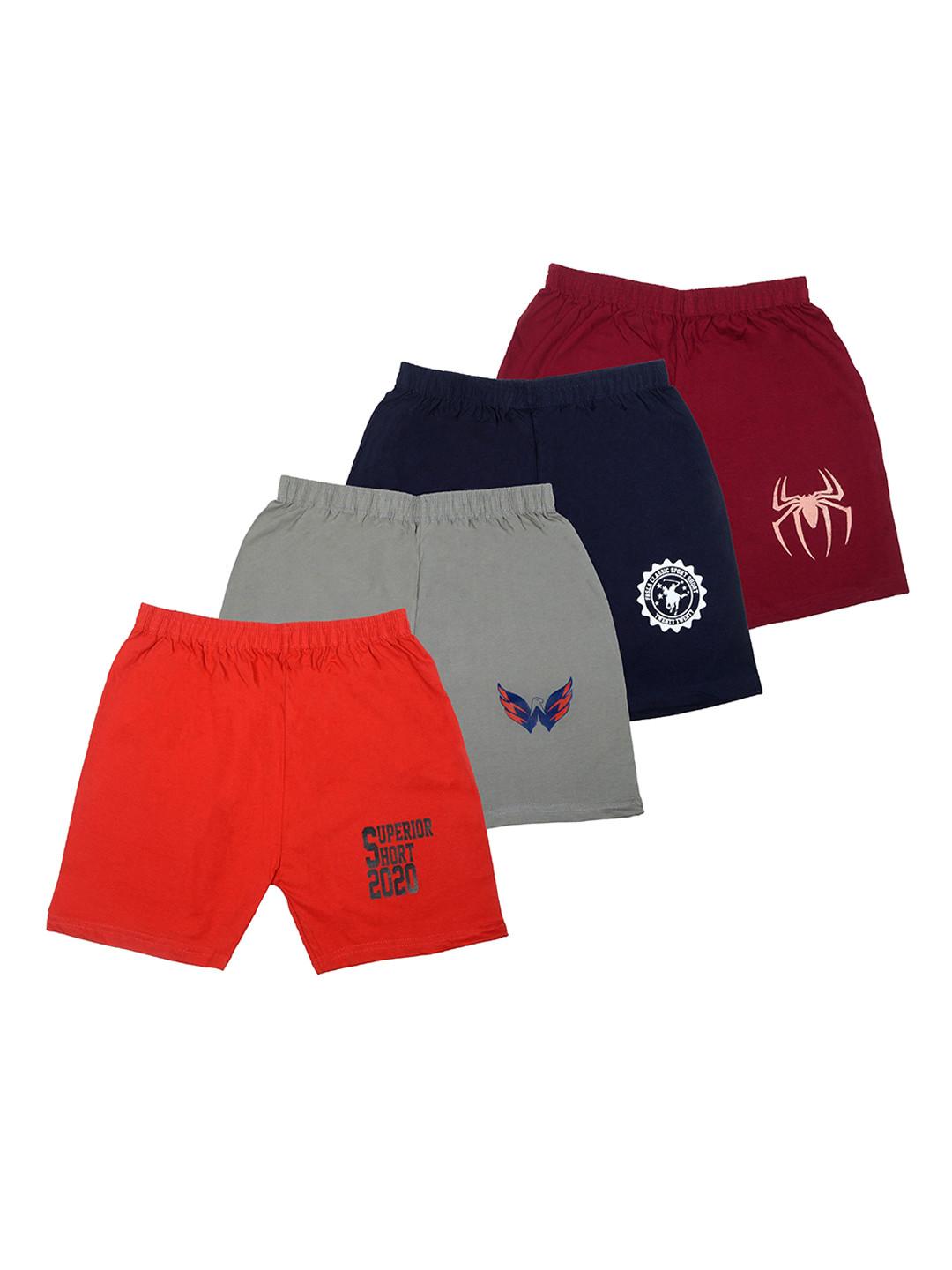 FASLA Boys Pack Of 4 Printed Outdoor Sports Shorts