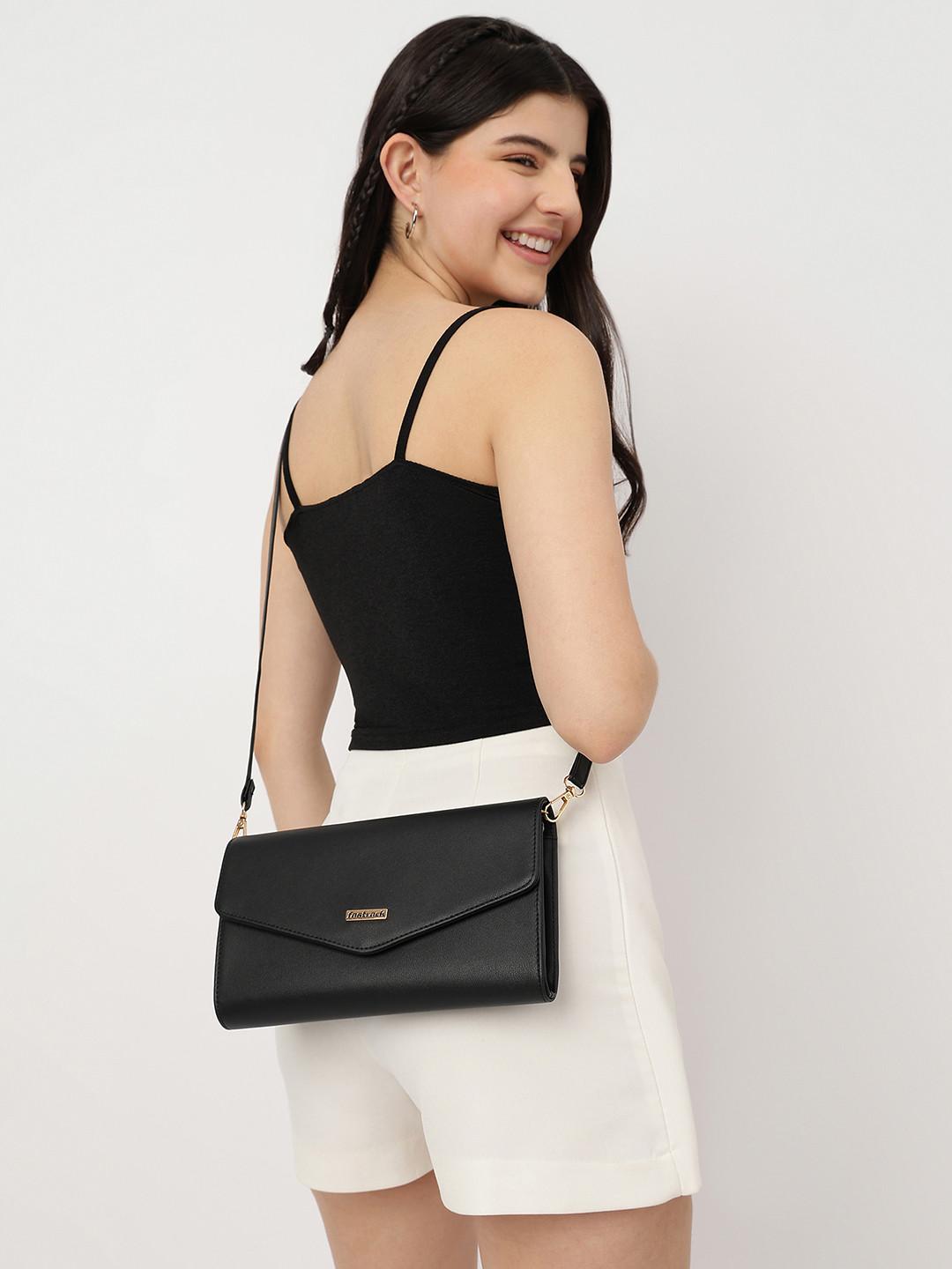 Fastrack Women Solid Sling Bag with Adjustable Sling Straps