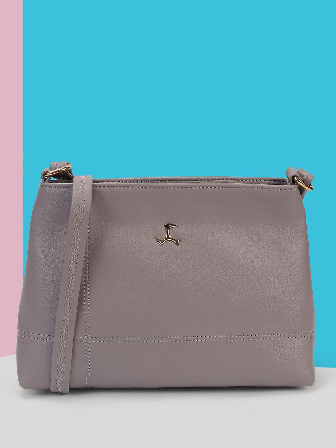 Mochi Colourblocked PU Structured Sling Bag