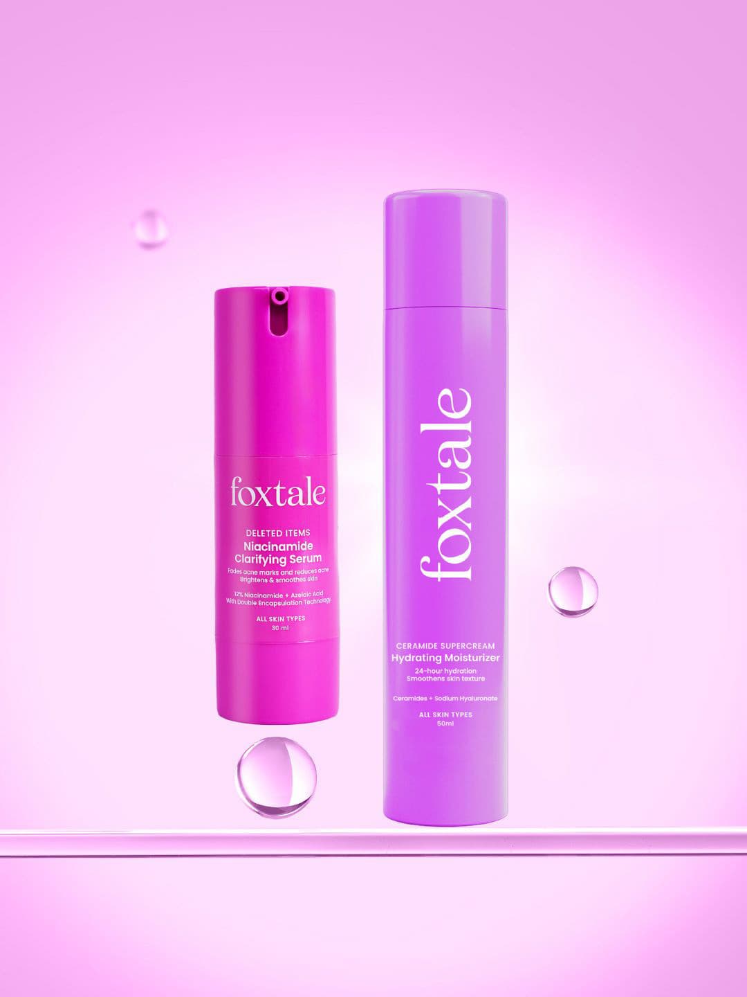FoxTale Set Of 2 Hydrating Moisturizer - 50 ml With Niacinamide Clarifying Serum - 30 ml