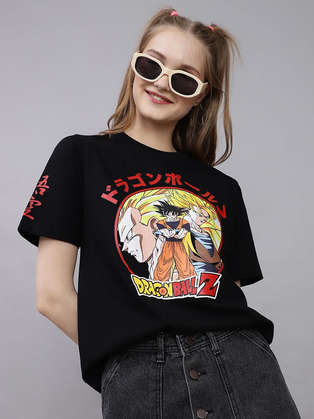 Free Authority Dragon Ball Z Anime Printed Pure Cotton Round Neck T-Shirt