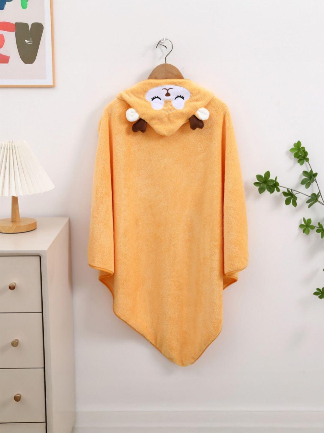 MeeMee Baby Orange Solid Cotton 300GSM Super Soft Regular Bath Towel-31x31In