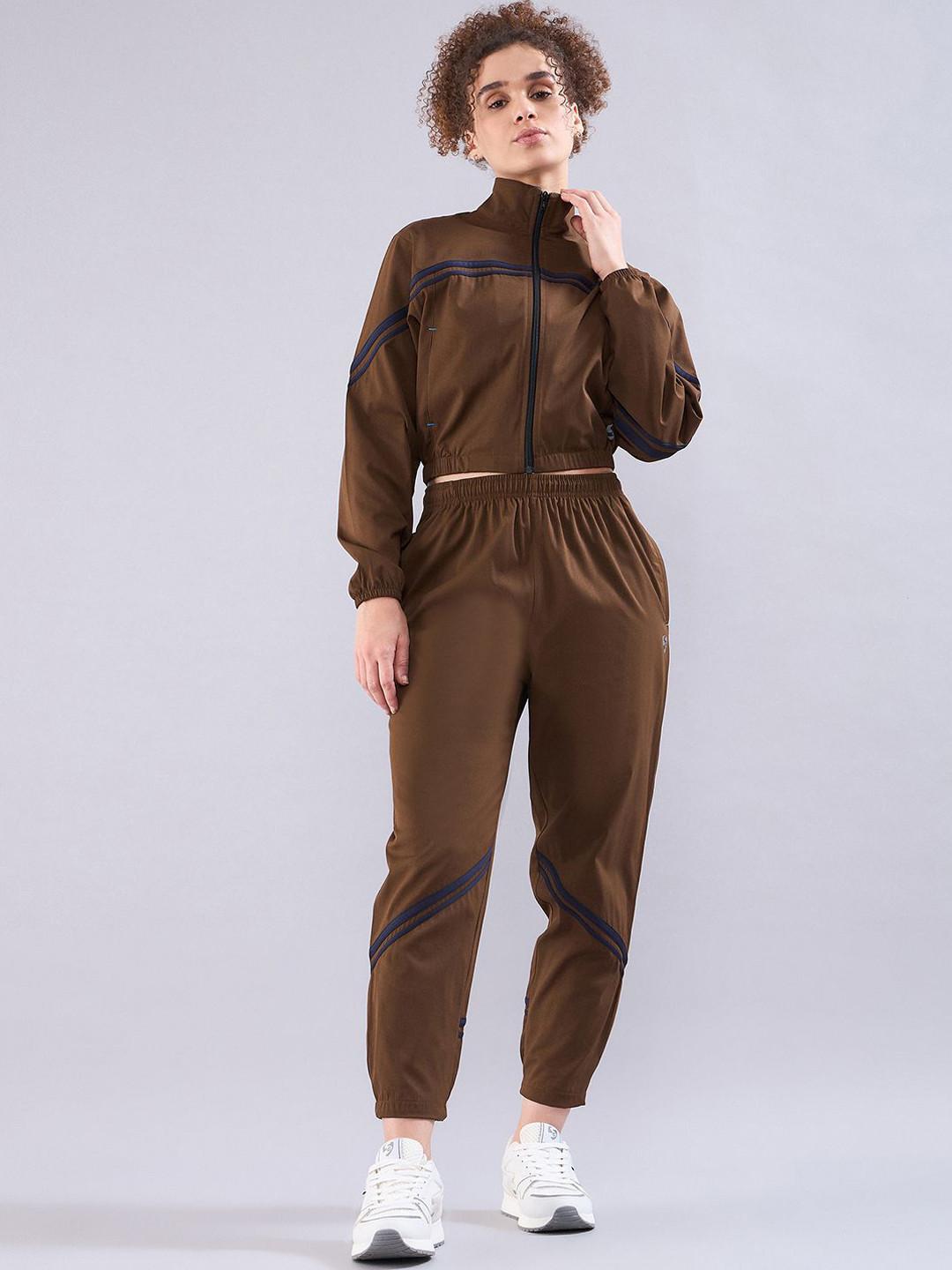 SG Women Striped Mock Collar Neck Tracksuit
