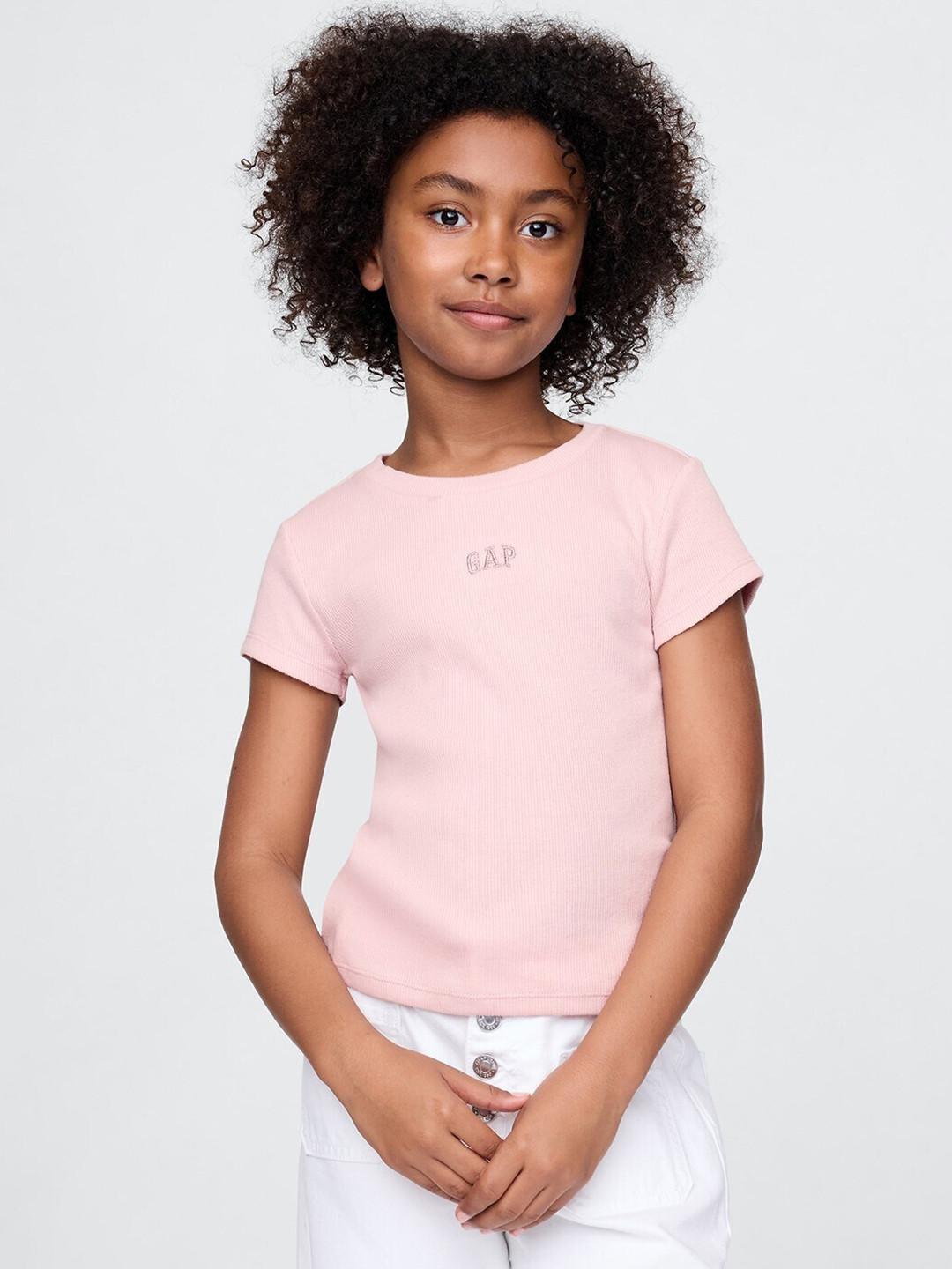 GAP Kids Girls Round Neck Pure Cotton T-Shirt