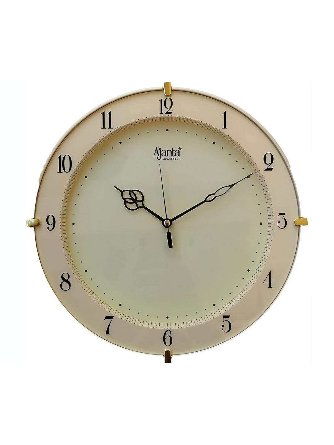 Ajanta Gold-Toned Analogue Wall Clock