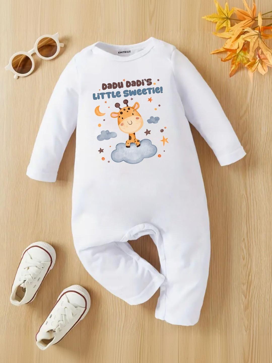 KNITROOT Infants Printed Dadu Dadi Theme Cotton Romper .