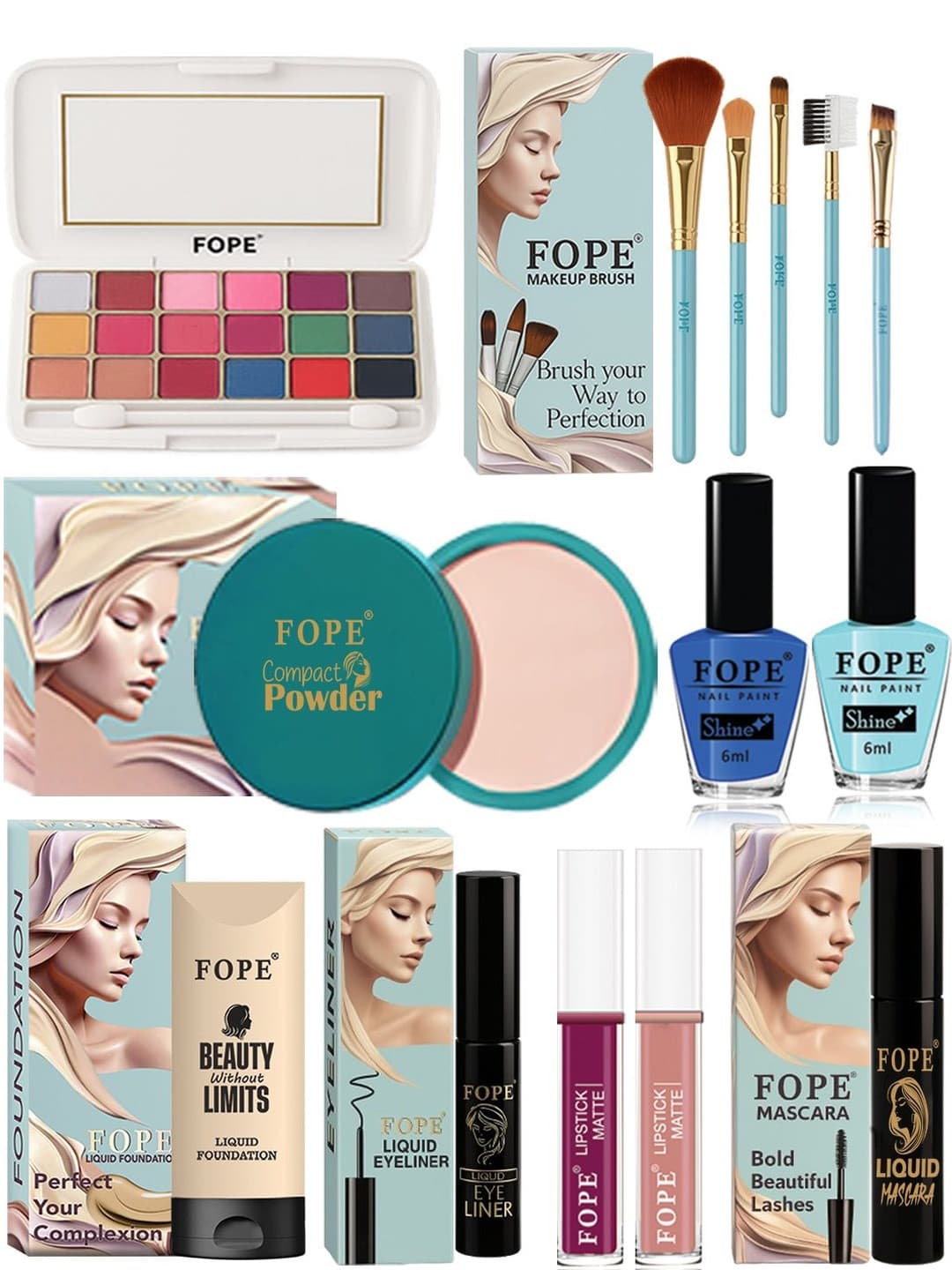 FOPE Set Of 14 Complete Makeup Kit