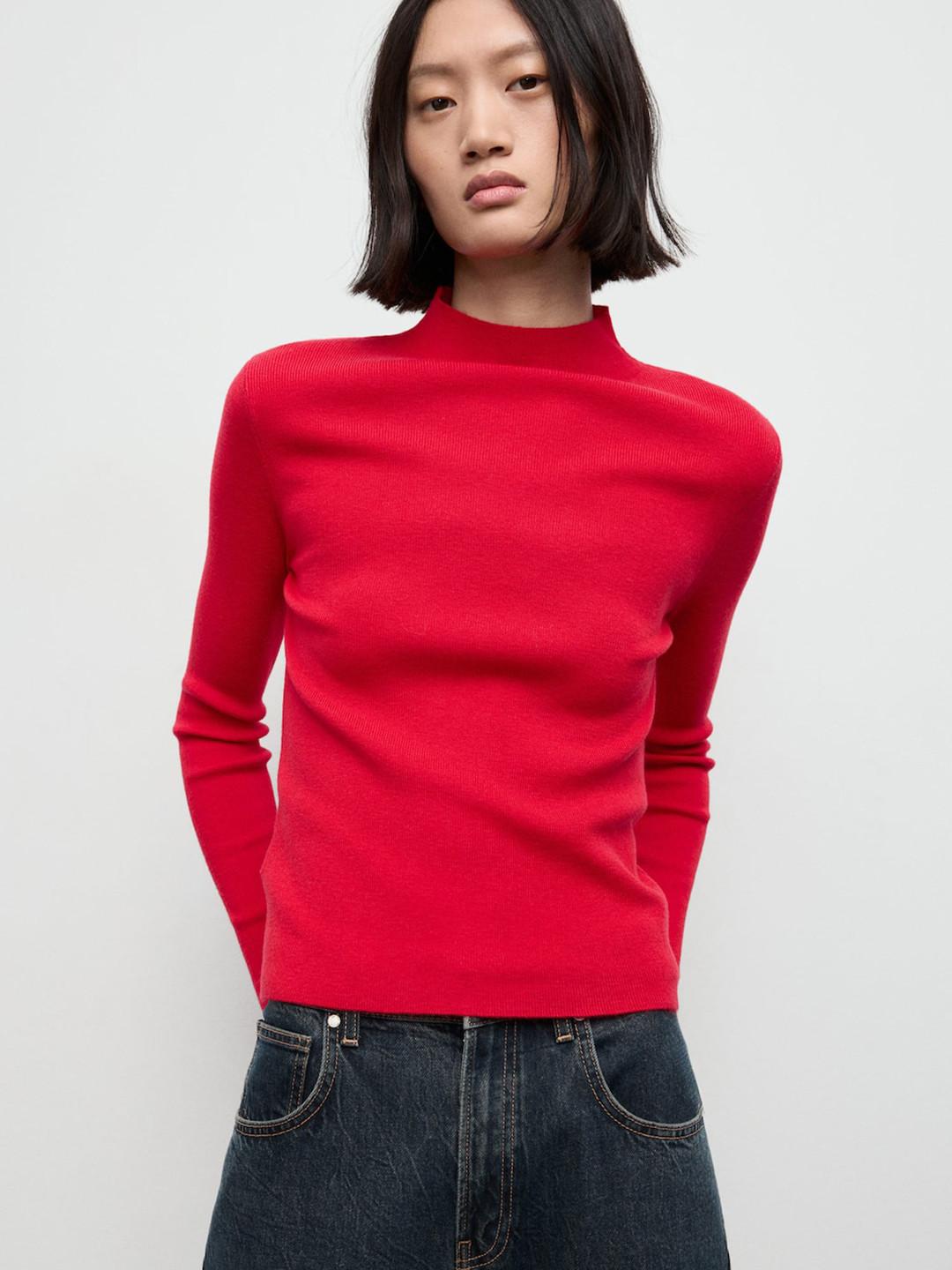 MANGO High Neck Fitted Pullover