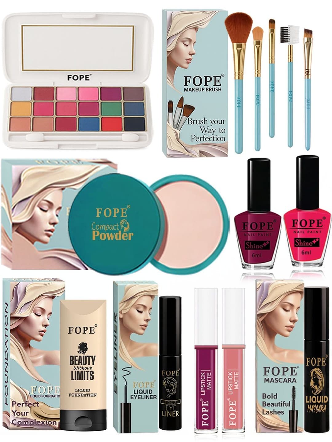 FOPE Set Of 14 All Day Use Makeup Combo Gift Box