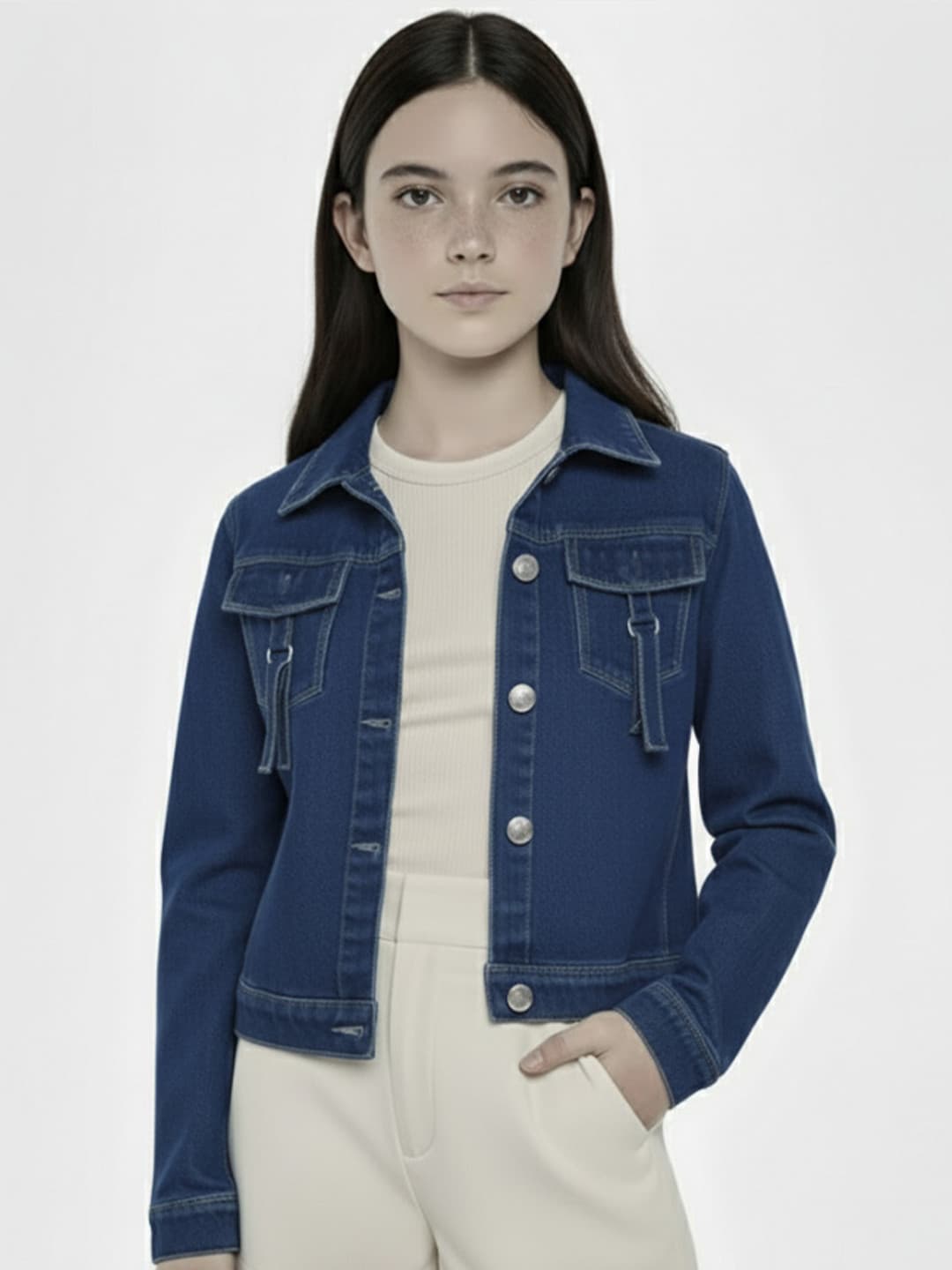 CLOTHIFY Girls Lightweight Denim Jacket