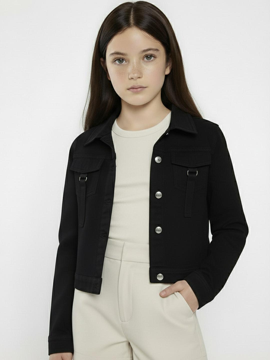 CLOTHIFY Girls Lightweight Denim Jacket