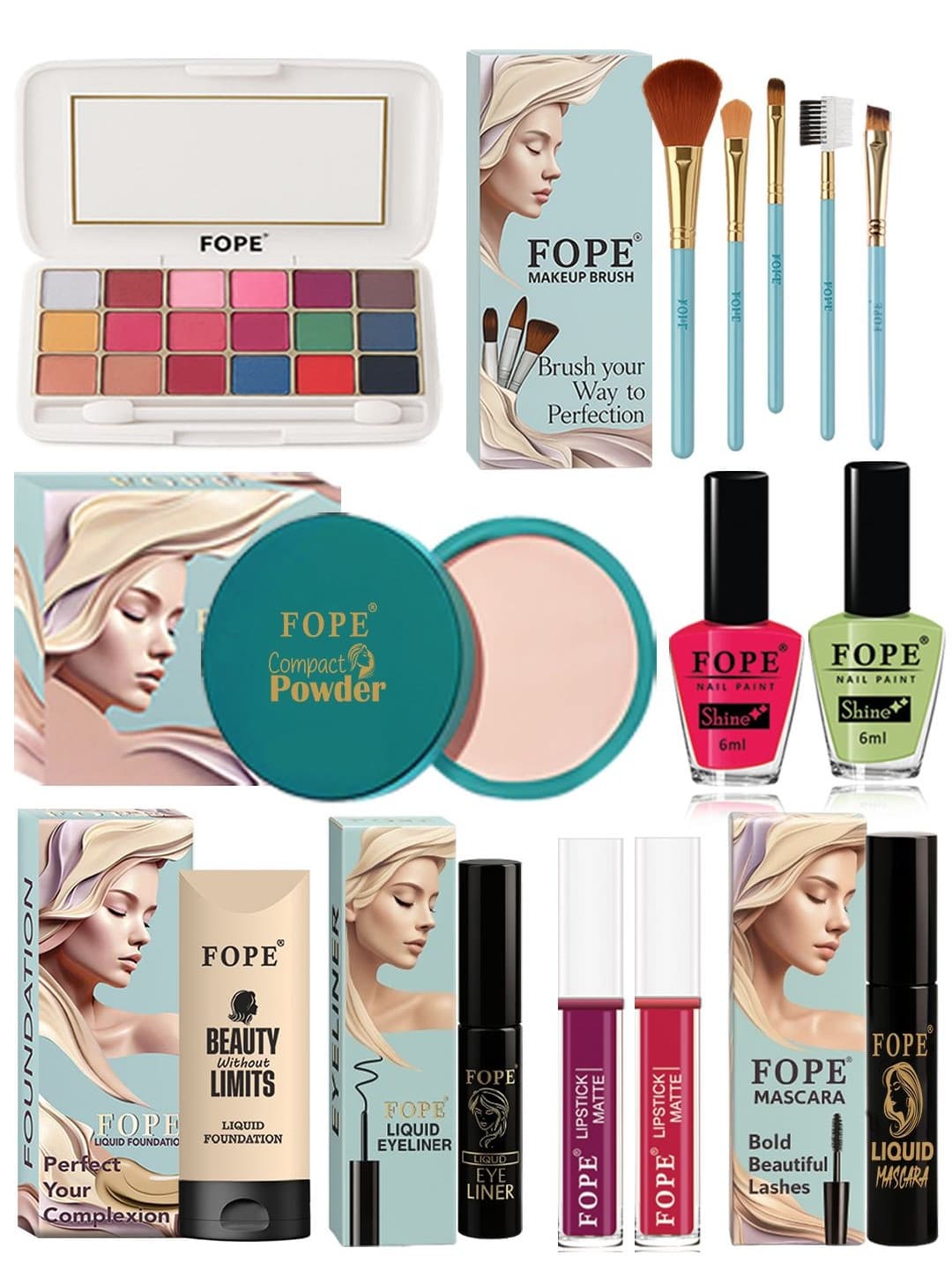 FOPE Set Of 14 Bridal Makeup Combo Gift Box