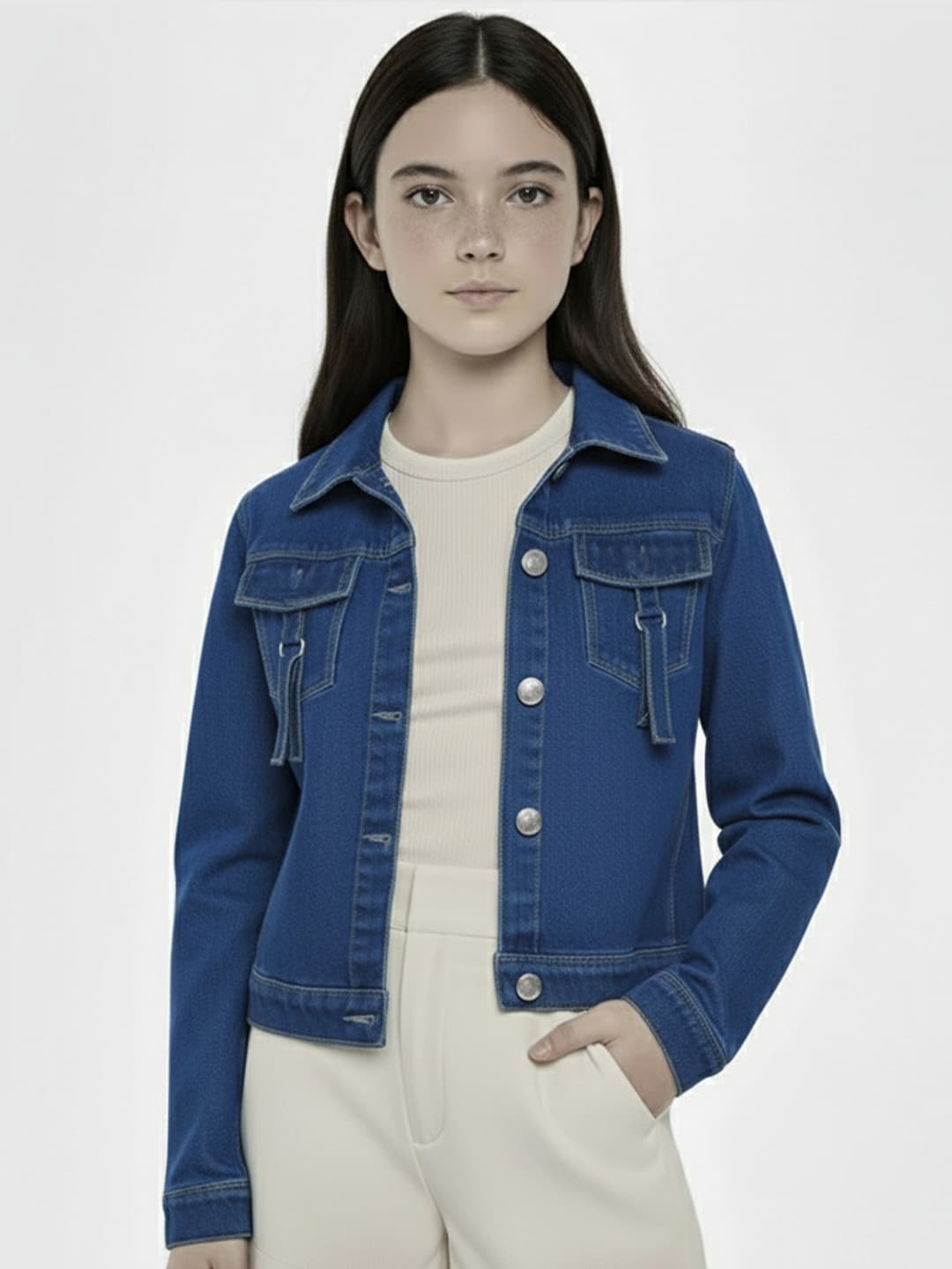 CLOTHIFY Girls Lightweight Denim Jacket