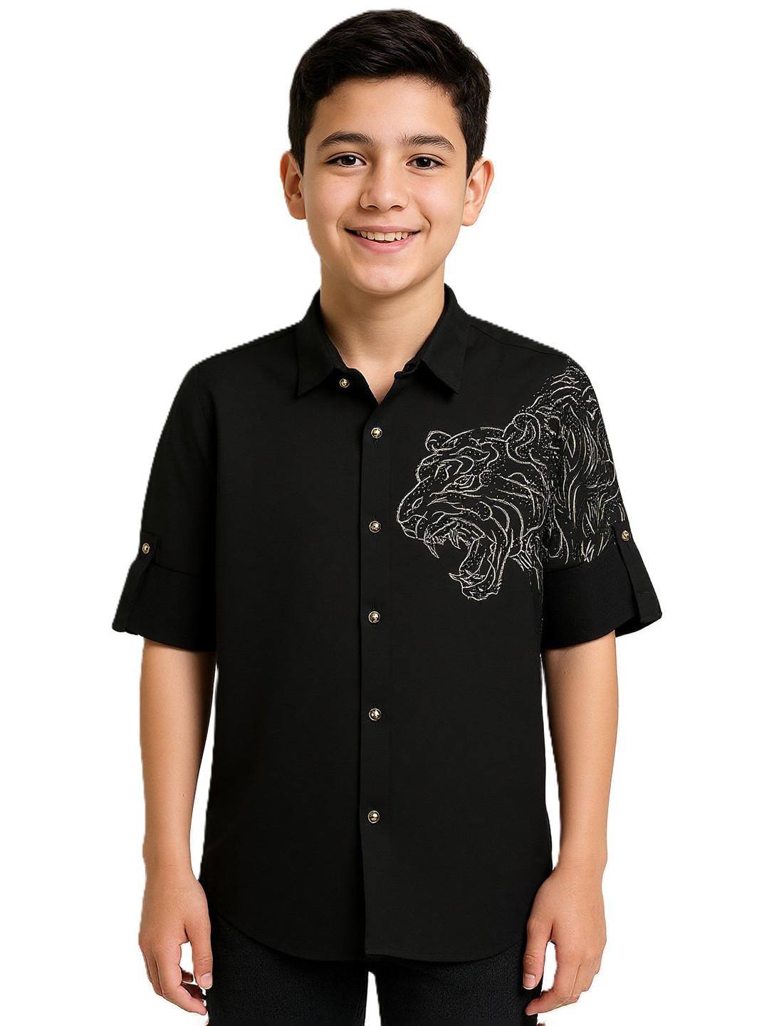 CHARCHIT Boys Embroidered Casual Shirt